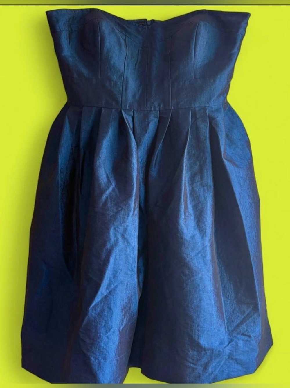 Donna Morgan Navy Strapless Pleated Party Dress